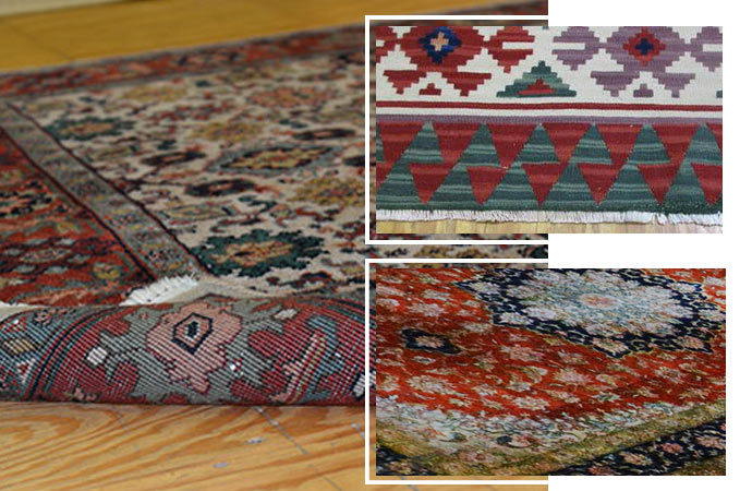 Different methods of rug cleaning.