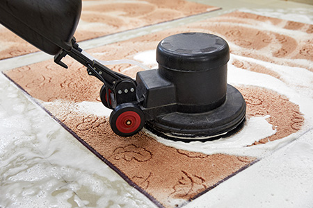 removing rug stain using disc machine