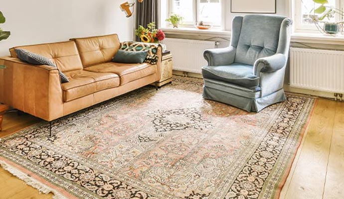 A clean rug in a room