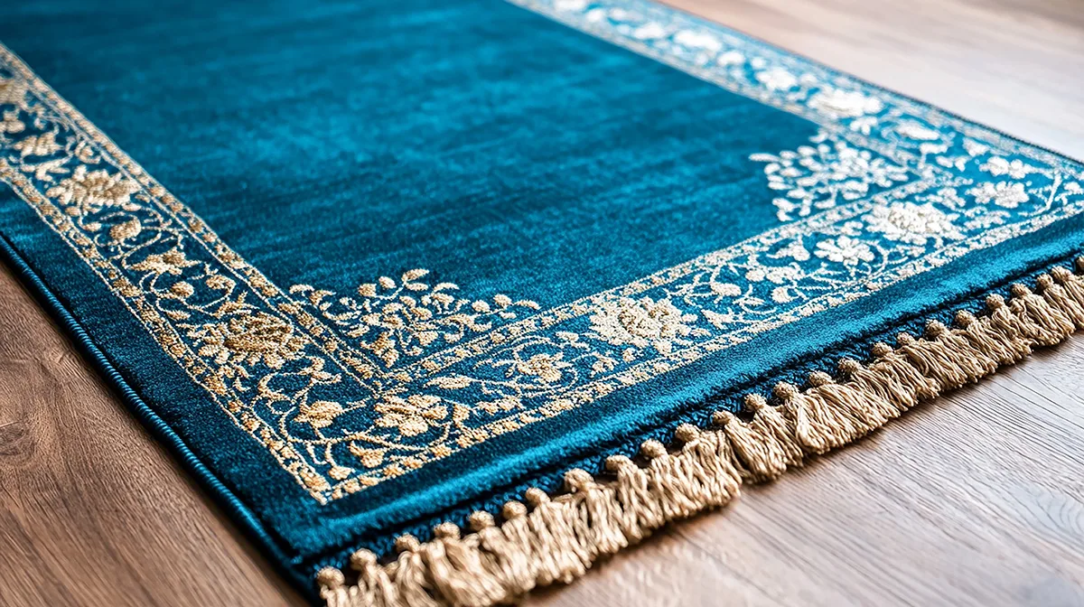 A clean prayer rug on the floor Swan Lake Idaho